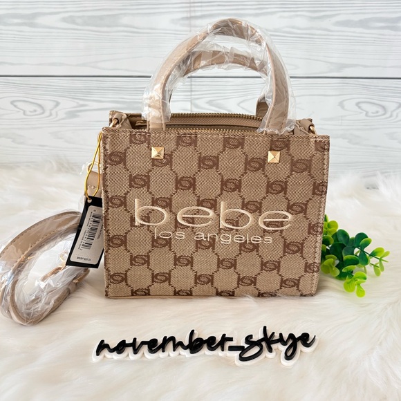 Bebe “Talulla” Beige Mini Satchel - Picture 1 of 11